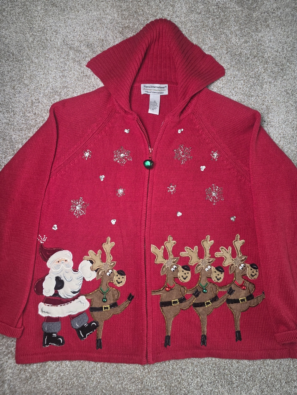 Y2K Vintage full zip Christmas Cardigan Sweater